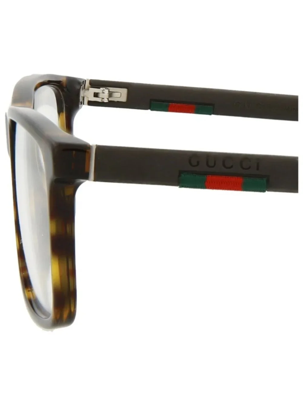 New Gucci Women's Eyeglasses Square Rectangle Acetate Frame Mens Havana Brown